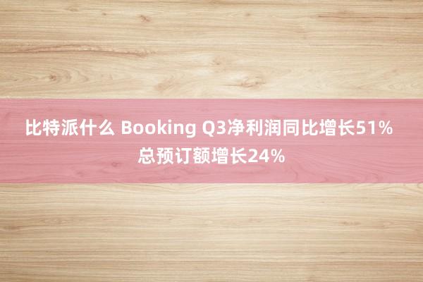 比特派什么 Booking Q3净利润同比增长51% 总预订额增长24%