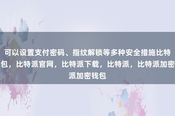 可以设置支付密码、指纹解锁等多种安全措施比特派钱包，比特派官网，比特派下载，比特派，比特派加密钱包