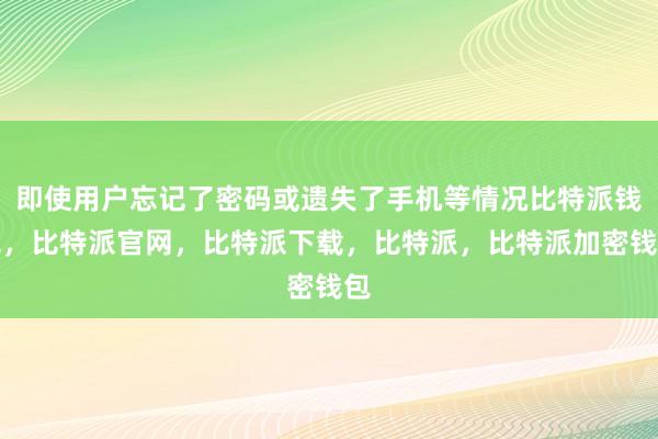 即使用户忘记了密码或遗失了手机等情况比特派钱包，比特派官网，比特派下载，比特派，比特派加密钱包