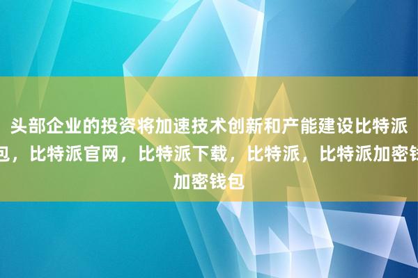 头部企业的投资将加速技术创新和产能建设比特派钱包，比特派官网，比特派下载，比特派，比特派加密钱包