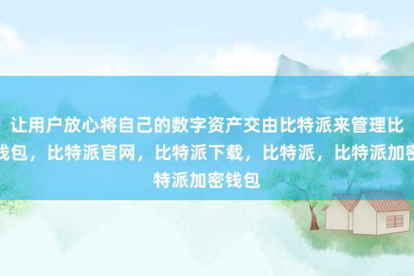 让用户放心将自己的数字资产交由比特派来管理比特派钱包，比特派官网，比特派下载，比特派，比特派加密钱包