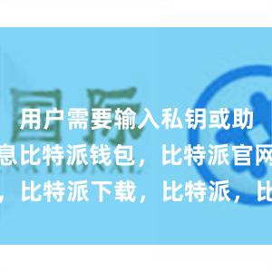 用户需要输入私钥或助记词等信息比特派钱包，比特派官网，比特派下载，比特派，比特派加密钱包