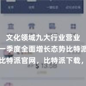 文化领域九大行业营业收入延续一季度全面增长态势比特派钱包，比特派官网，比特派下载，比特派，比特派加密钱包